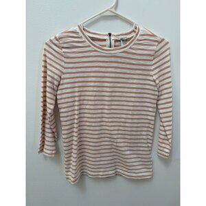 J.Crew Striped Long-Sleeve Top With Back Zipper XS